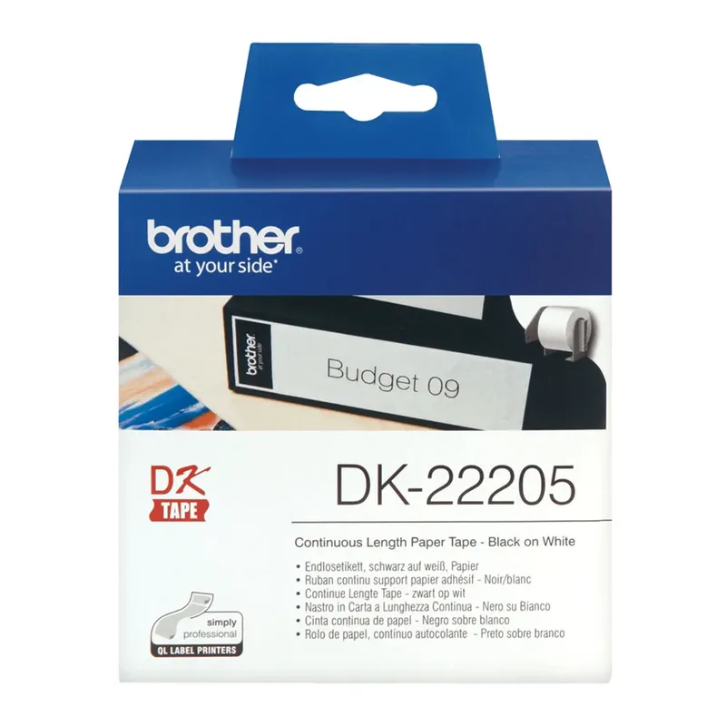 Etiket Brother DK-22205 doorlopend 62mm 1 rol á 30m wit by Brother – product photo 2 of 3