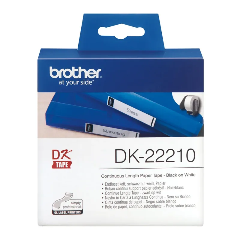 Etiket Brother DK-22210 doorlopend 29mm 1 rol á 30m wit van Brother – productfoto 2 van 3