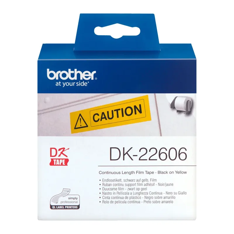 Etiket Brother DK-22606 doorlopend 62mm 1 rol á 15m geel de Brother – photo produit 2 sur 4