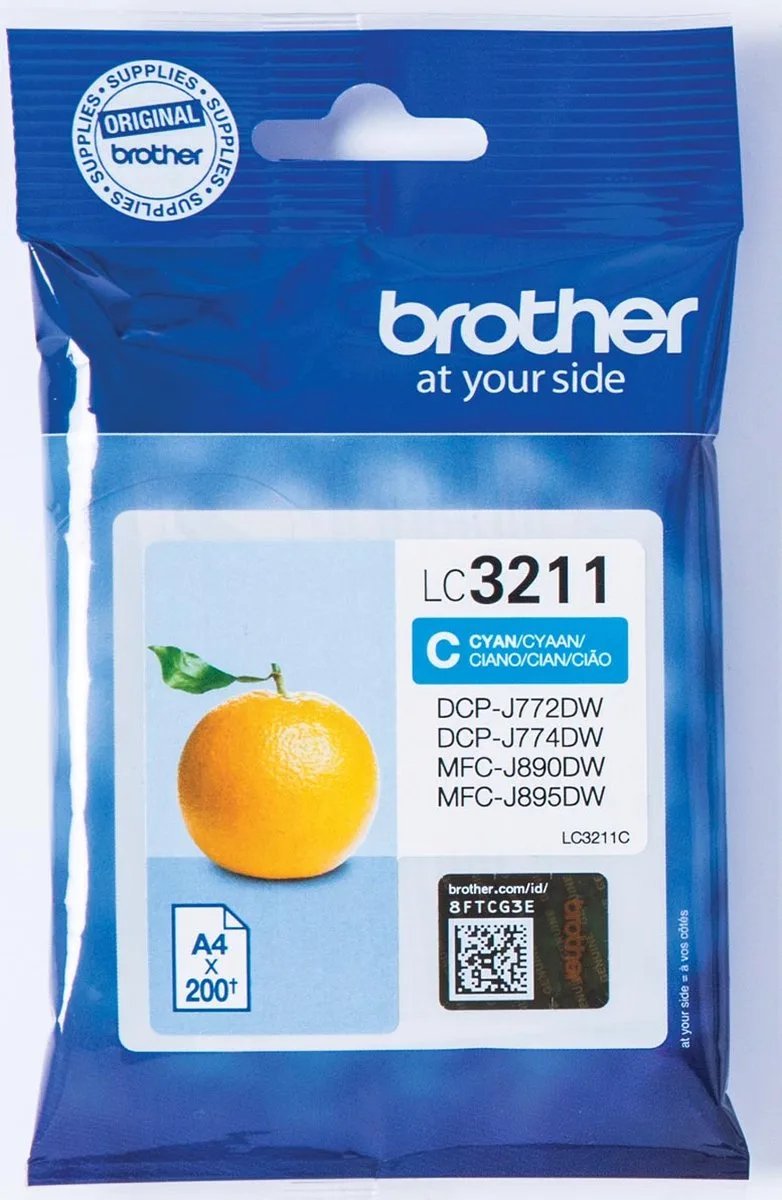 inktcartridge, 200 pagina's, OEM LC-3211C, 5 stuks by Brother in Cyaan – product photo