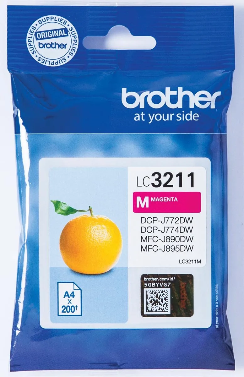 inktcartridge, 200 pagina's, OEM LC-3211M, 5 stuks de Brother en Magenta – photo produit
