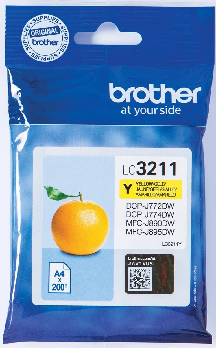 inktcartridge, 200 pagina's, OEM LC-3211Y, 5 stuks by Brother in Yellow – product photo