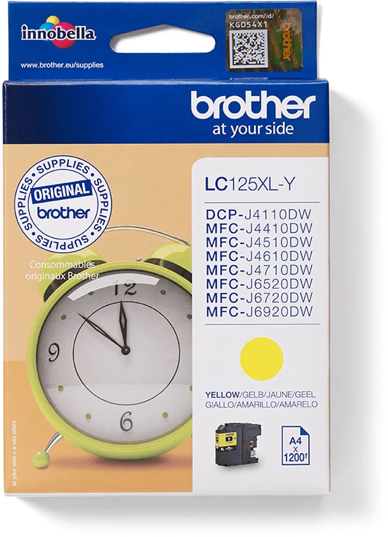 Inktcartridge brother lc-125xly | 1 stuk | 5 stuks van Brother in Geel – productfoto