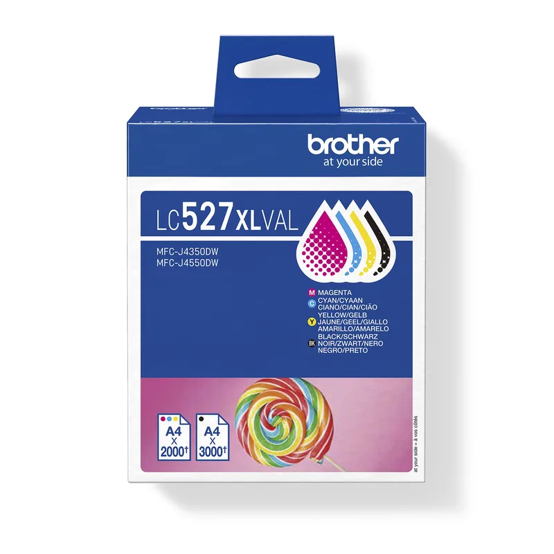 Inktcartridge brother lc-527xl zwart + 3 kleuren | 5 stuks van Brother – productfoto