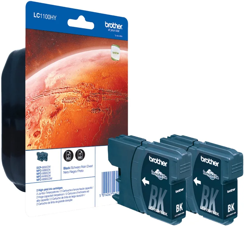 LC-1100HYBK - 2-pack - Inktcartridge Hoge Capaciteit van Brother in Zwart – productfoto