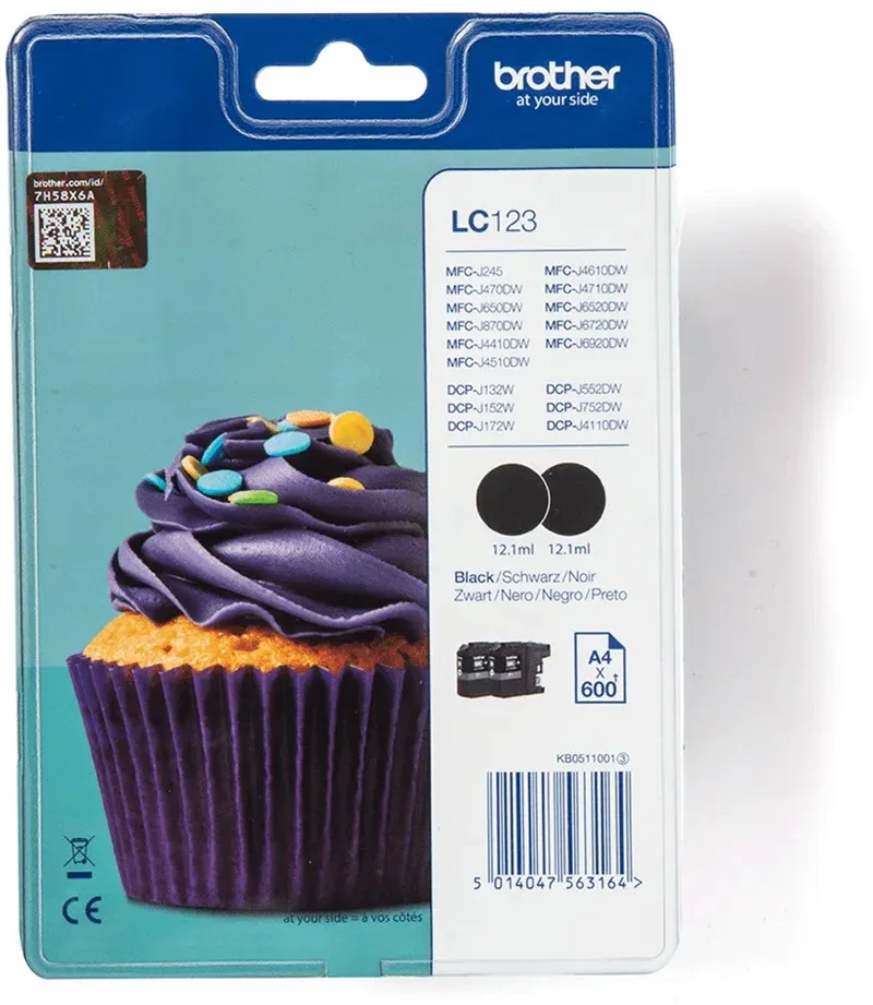 LC-123BKBP2 - Inktcartridge / 2-pack de Brother en Noir – photo produit