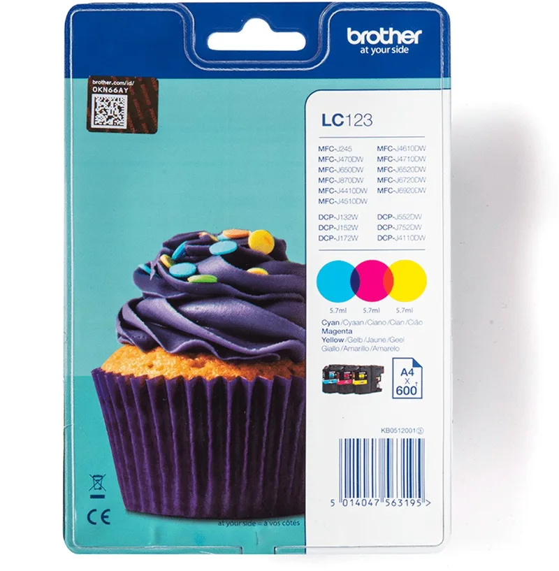 LC-123C/M/Y - Inktcartridge - Cyaan / Magenta von Brother in Gelb – Produktfoto