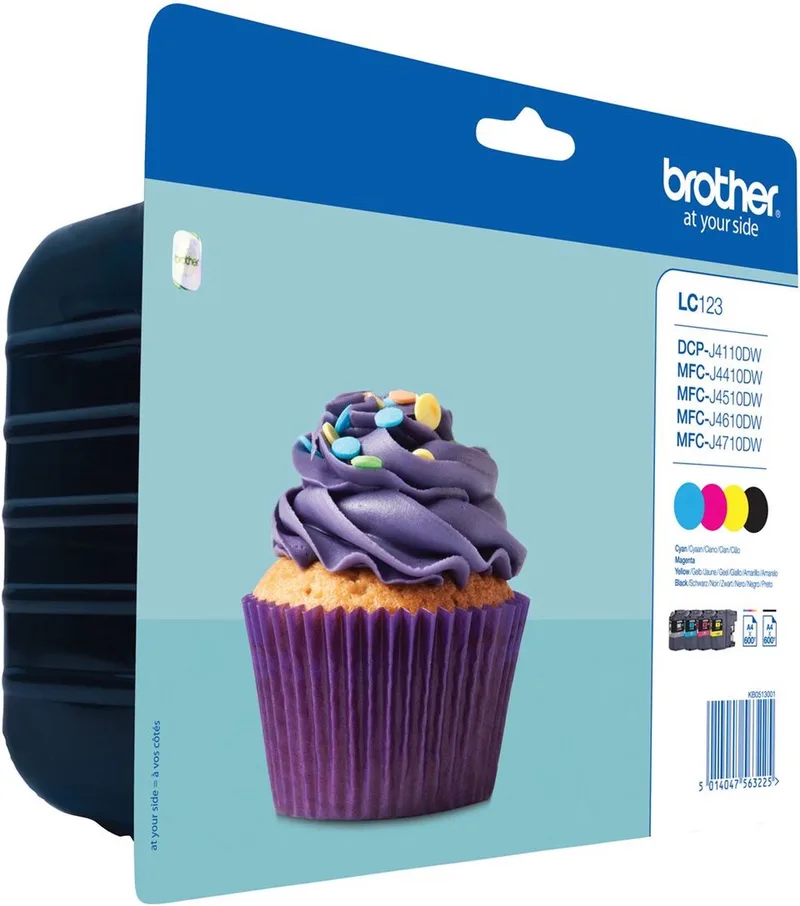 LC-123VALBP - Inktcartridge - Zwart/ Cyaan / Magenta van Brother in Geel – productfoto