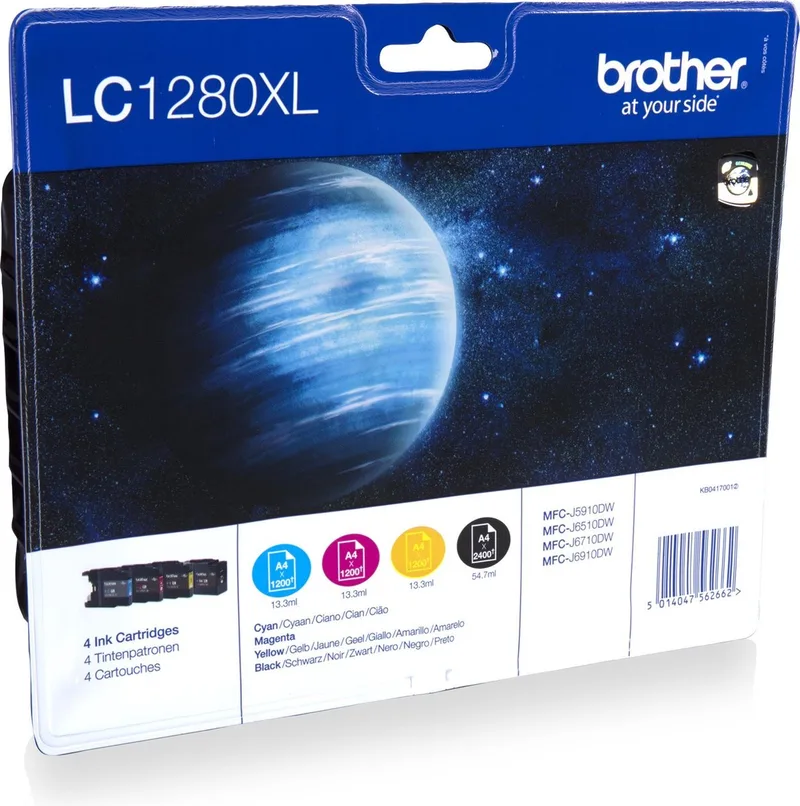 LC-1280XL - Inktcartridges / Cyaan / Magenta / Geel / Hoge Capaciteit von Brother in Schwarz – Produktfoto