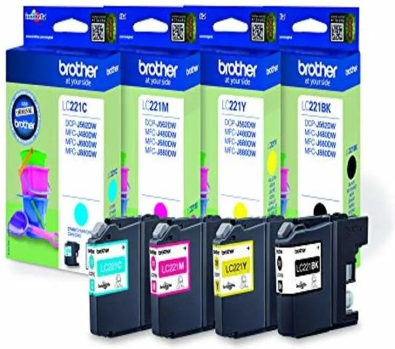 LC-221BKCMY - Inktcartridge / Geel / Magenta / Cyaan von Brother in Schwarz – Produktfoto
