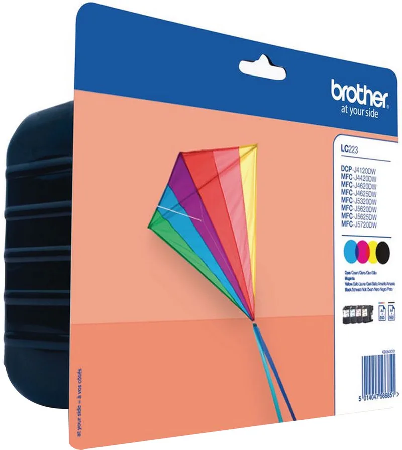 LC-223VALBPDR - Inktcartridges - Zwart / Cyaan / Magenta de Brother en Jaune – photo produit