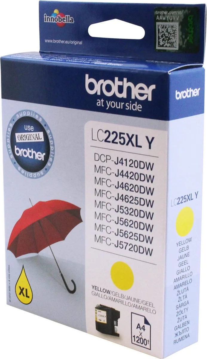 LC-225XL - Inktcartridge - Hoge Capaciteit de Brother en Jaune – photo produit