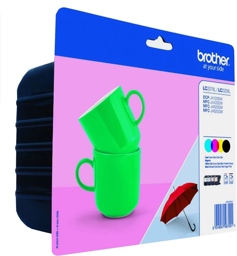 LC-227XLVALBP inktcartridge / Multipack by Brother in Black, Cyan, Magenta, Yellow – product photo