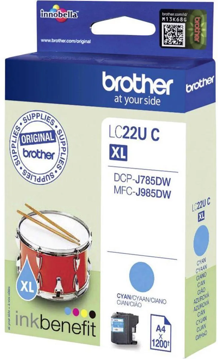 LC-22UC - Inktcartridge van Brother in Cyaan – productfoto
