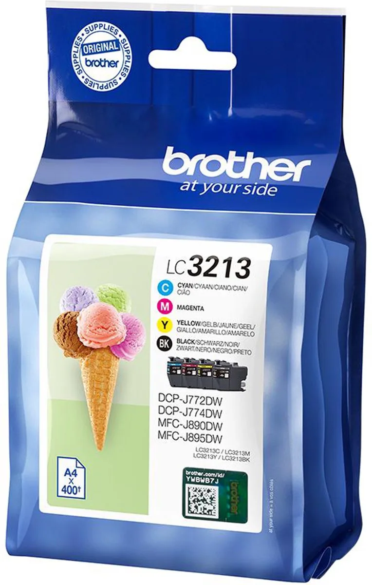 LC-3213VAL inktcartridge Origineel Cyaan, Magenta, Geel van Brother in Zwart – productfoto