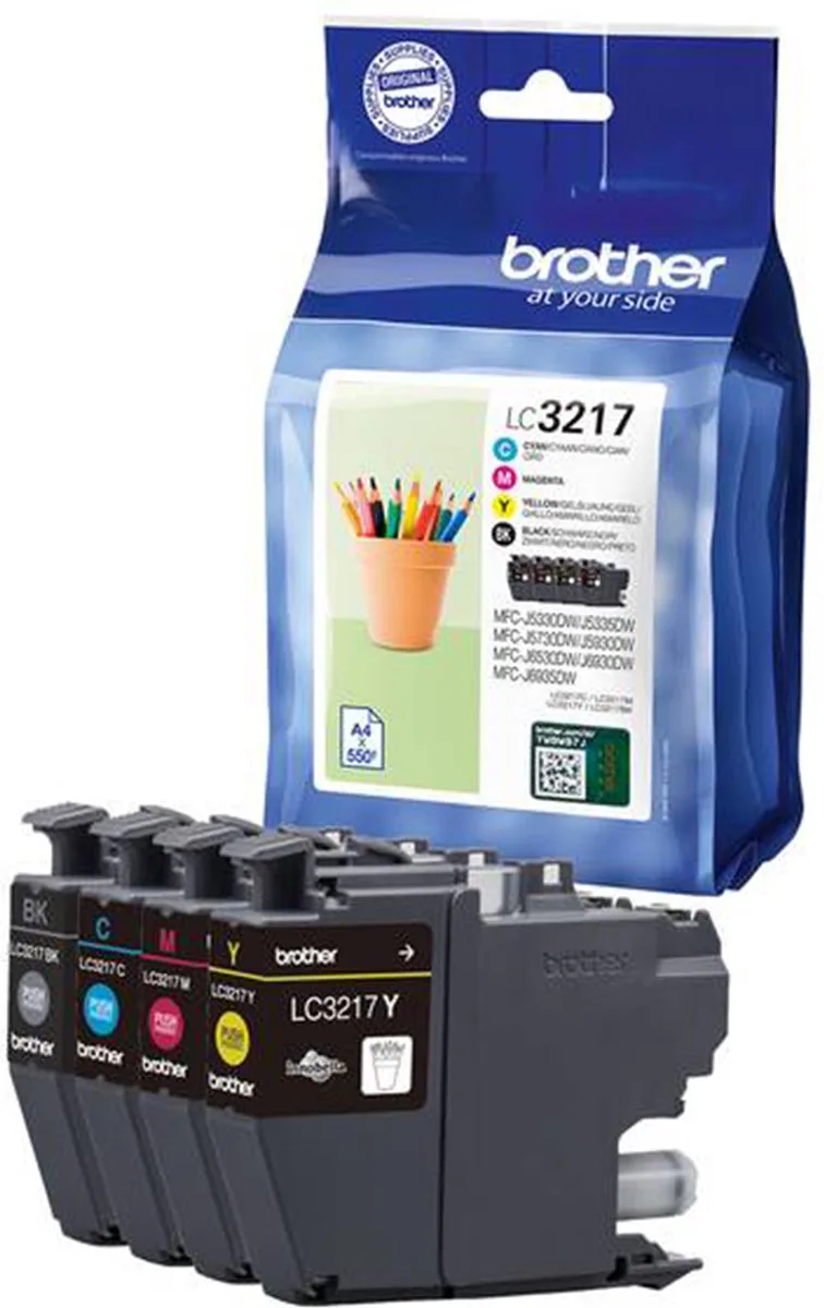 LC-3217 - Inktcartridge - Cyaan / Magenta / Geel de Brother en Noir – photo produit