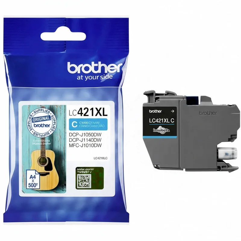 LC-421XLC inktcartridge 1 stuk origineel hoog (XL) rendement cyaan van Brother – productfoto