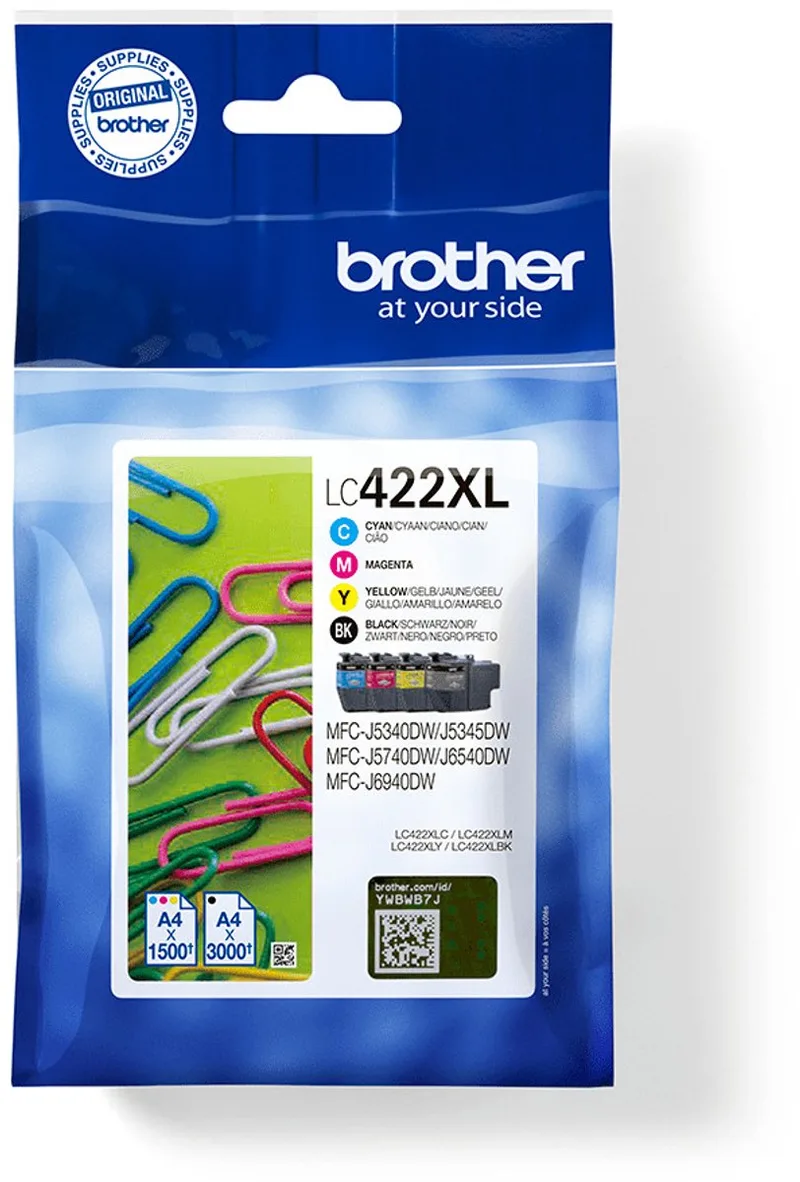 LC-422XLVAL - Originele Cartridge - Hoge capaciteit - Zwart, Cyaan, Magenta, Geel van Brother in Kleur – productfoto