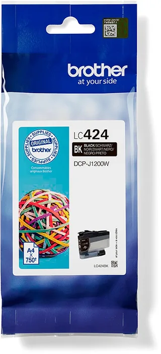 ‎LC-424BK - Originele Cartridge - Standaard formaat van Brother in Zwart – productfoto 1 van 2