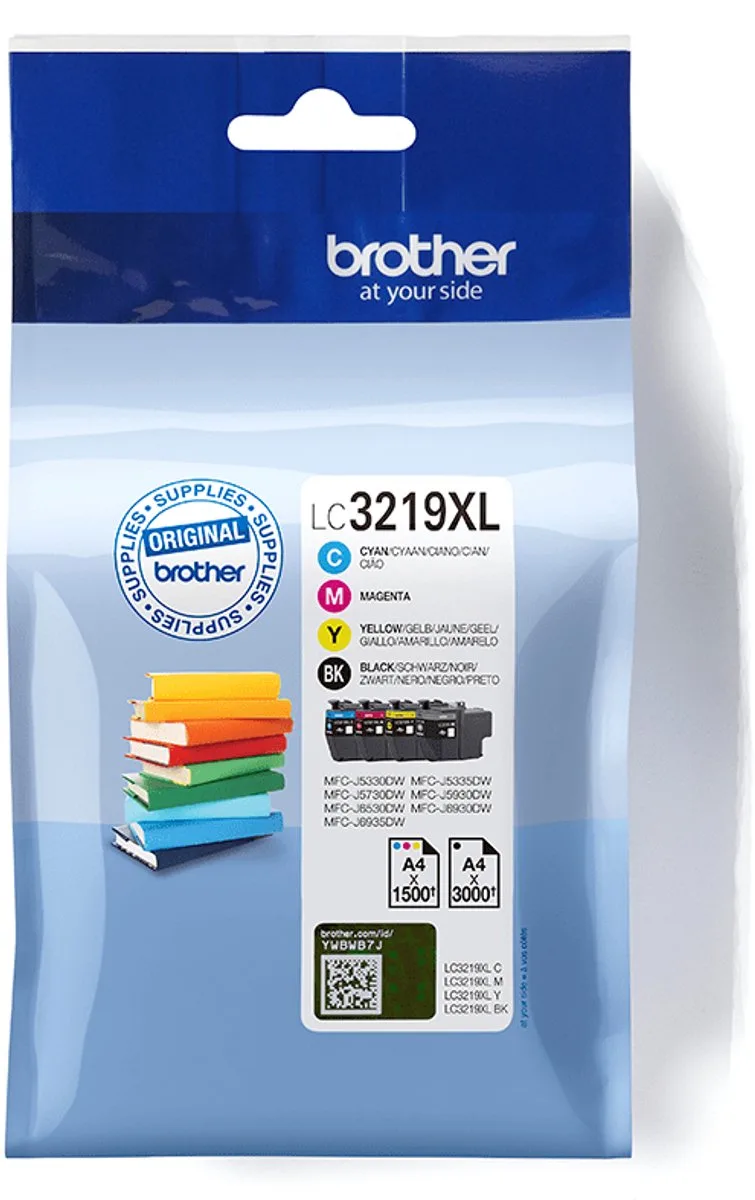 LC3219XLVALDR inktcartridge 4 stuk(s) Origineel Zwart, Cyaan, Magenta, Geel från Brother i Svart, Cyaan, Magenta, Gul – produktbild