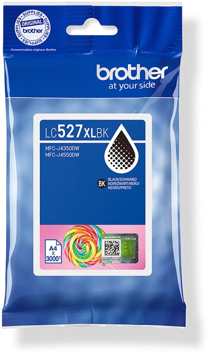 LC527XLBK inktcartridge 1 stuk(s) Origineel Hoog (XL) rendement van Brother in Zwart – productfoto