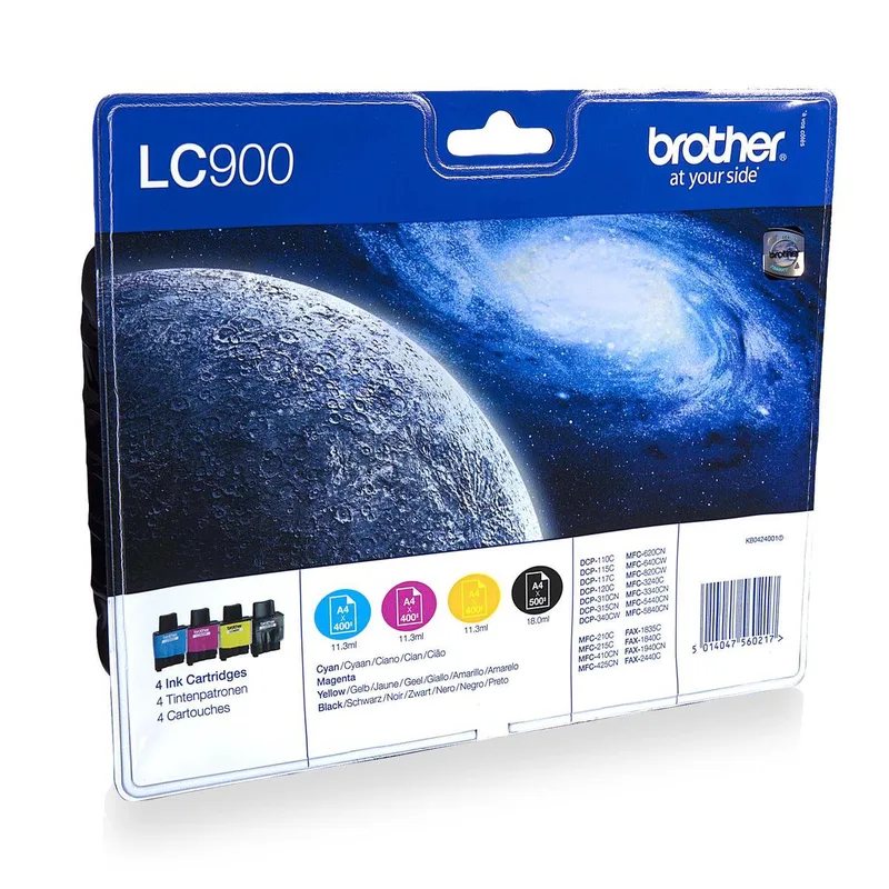 LC900 Inktcartridge - Geel / Magenta / Cyaan / Zwart van Brother in Zwart – productfoto