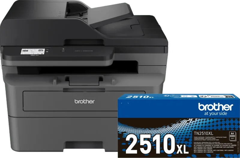 MFC-L2860DWE + 1 zusätzlicher schwarzer XL-Toner van Brother – productfoto