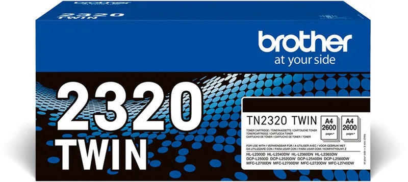Original Ink Cartridge Brother TN-2320TWIN Black från Brother i Svart – produktbild