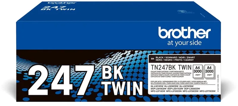 Original Ink Cartridge Brother TN-247BKTWIN Black fra Brother i Sort – produktbillede