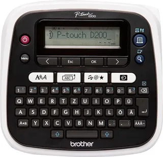 P-touch D200BWVP Etikettendrucker, (für Zuhause und das Homeoffice inkl. Netzadapter) von Brother in Schwarz, Weiß – Produktfoto 1 von 2