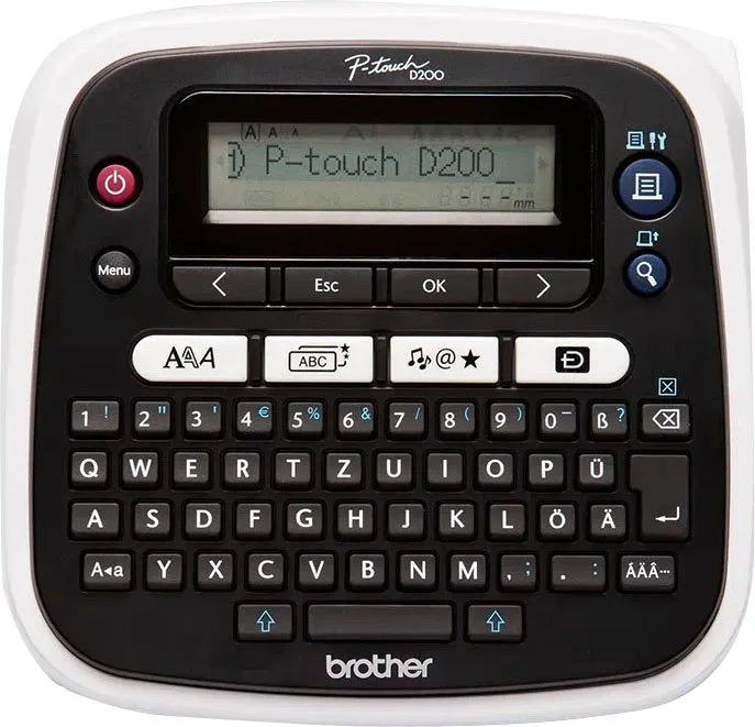P-touch D200BWVP Etikettendrucker, (für Zuhause und das Homeoffice inkl. Netzadapter) von Brother in Schwarz, Weiß – Produktfoto 1 von 2