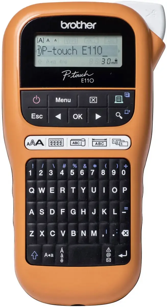 P-Touch E 110 Beschriftungsgerät Geeignet für Schriftband: TZe 3.5 mm, 6 mm, 9 mm, 12 mm von Brother – Produktfoto