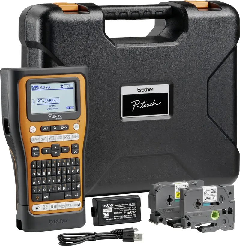 P-Touch PT-E560BTVP Beschriftungsgerät Geeignet für Schriftband: TZe, HSe 3.5 mm, 6 mm, 9 mm, 12 mm, 18 mm, 24 mm von Brother – Produktfoto 1 von 3