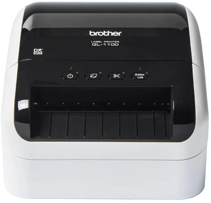 QL-1100C labelprinter Direct thermisch 300 x 300 DPI 110 mm/sec Bedraad van Brother in Meerkleurig – productfoto