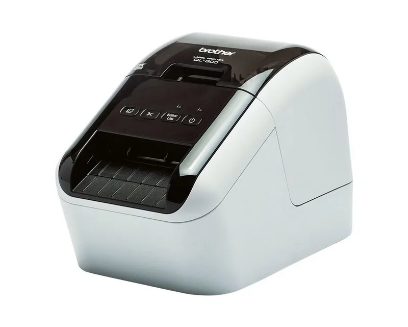 QL-800 Etikettendrucker, (für Etiketten im Thermo-Direktdruck) von Brother in Schwarz – Produktfoto 1 von 3