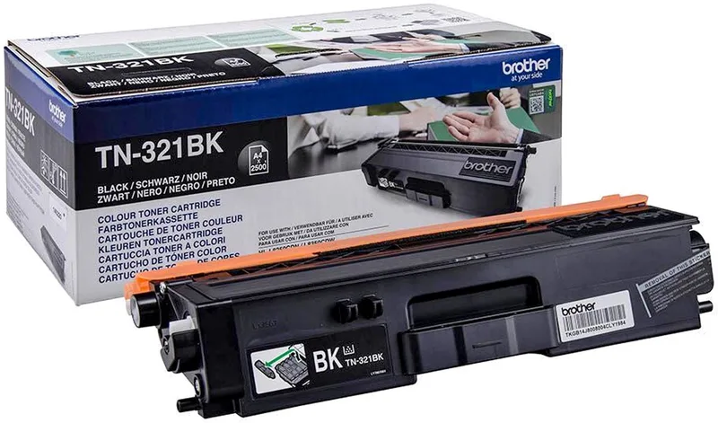 TN-321BK tonercartridge standard capacity 2.500 pagina's 1-pack fra Brother i Sort – produktbillede