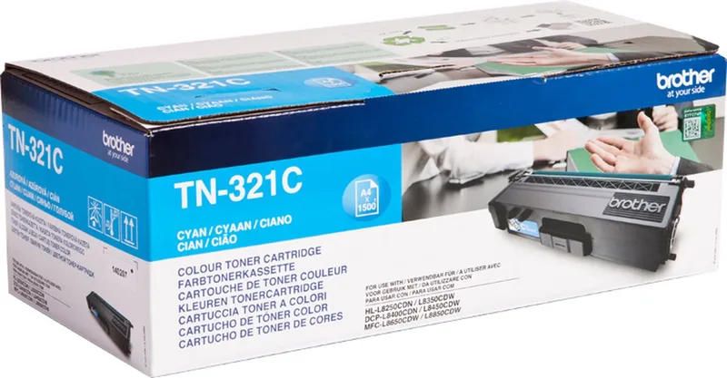 TN-321C tonercartridge van Brother in Zwart, Cyaan – productfoto