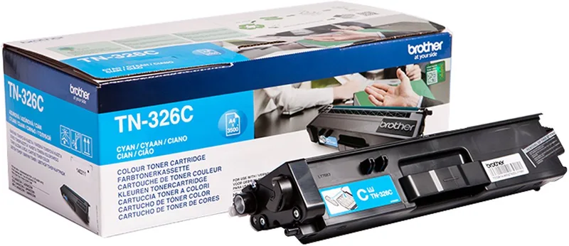 TN-326C tonercartridge high capacity 3.500 pagina's 1-pack by Brother in Cyaan – product photo