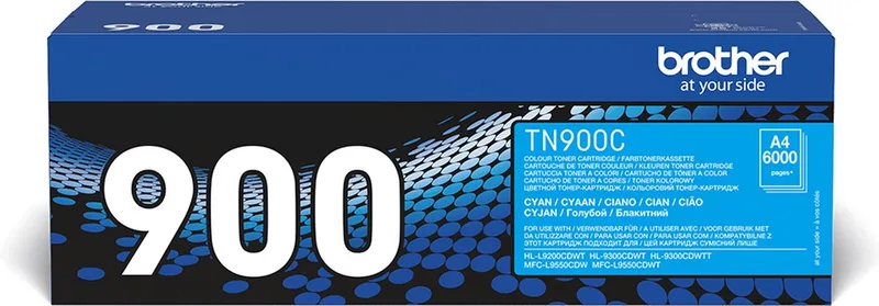 TN-900C laser toner & cartridge by Brother in Cyaan – product photo