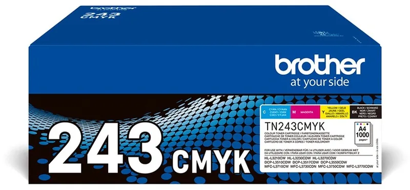 TN243CMYK - Originele Tonercartridge - Multicolor Cyaan/Magenta/Yellow/Black - 4 Pack by Brother in Yellow – product photo