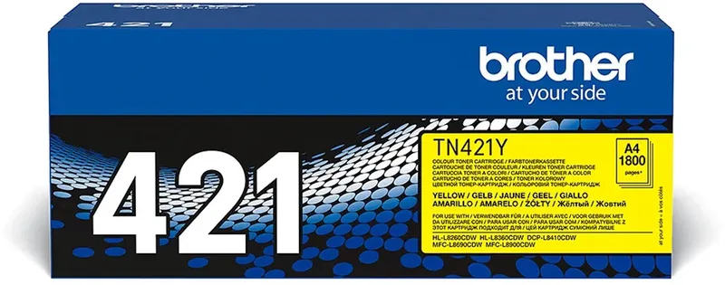 TN421Y - origineel - tonercartridge - voor Brother DCP-L8410, HL-L8260, HL-L8360, MFC-L8690, MFC-L8900 van Brother in Geel – productfoto