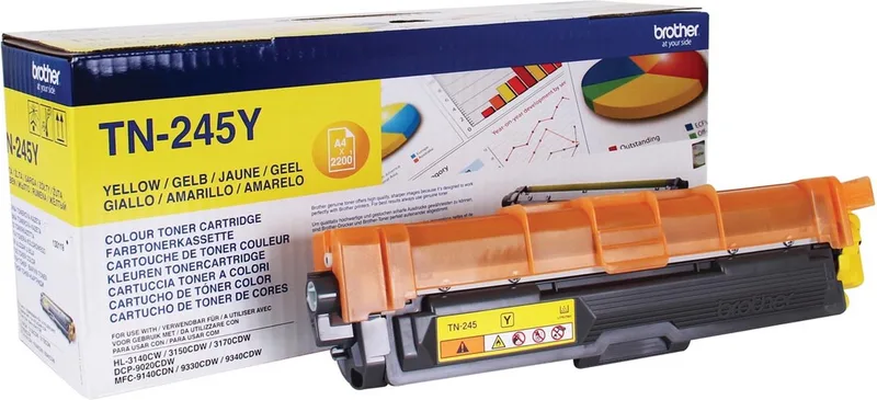 toner, 2.200 pagina's, OEM TN-245Y, 4 stuks van Brother in Geel – productfoto