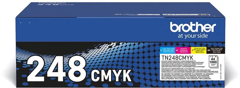 Toner TN-248VAL Value Pack 4er BK/C/M/Y de Brother en Kleurloos – photo produit