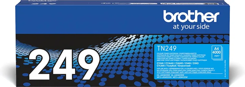 Toner TN-249C Cyan bis zu 4.000 Seiten ISO/IEC 19798 från Brother i Cyaan – produktbild