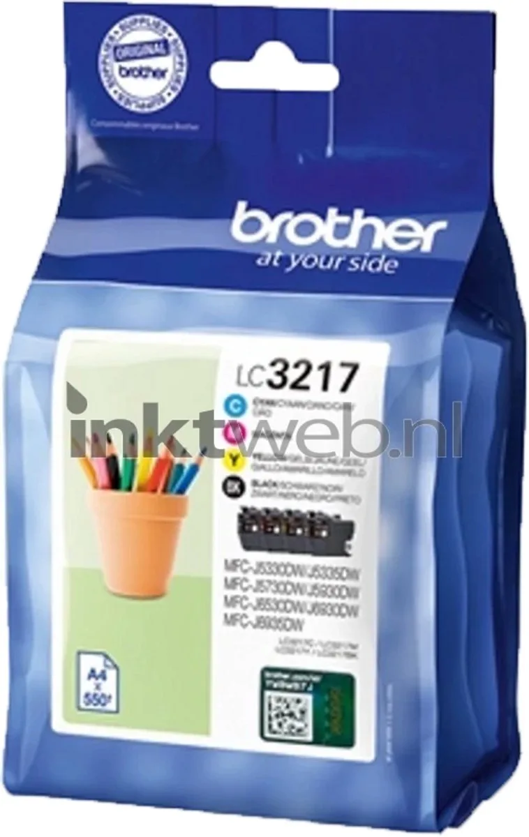 Value Pack LC3217BK/C/M/Y från Brother i Svart – produktbild