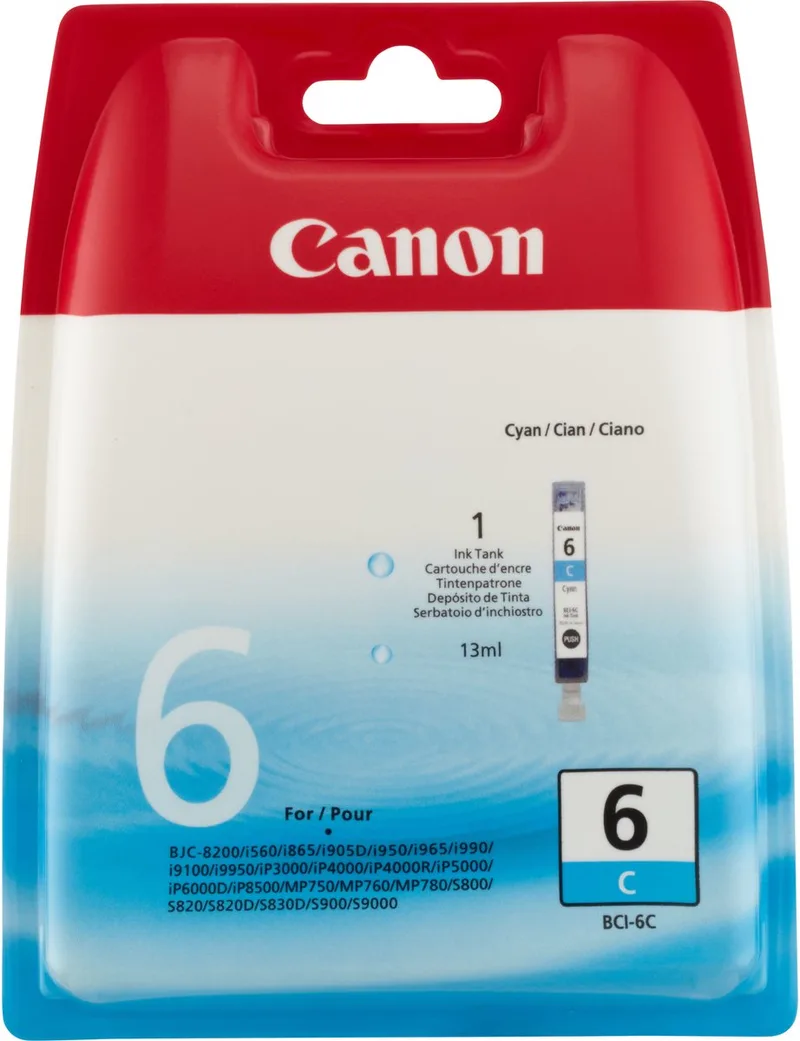 BCI-6 Inktcartridge von Canon in Cyaan – Produktfoto