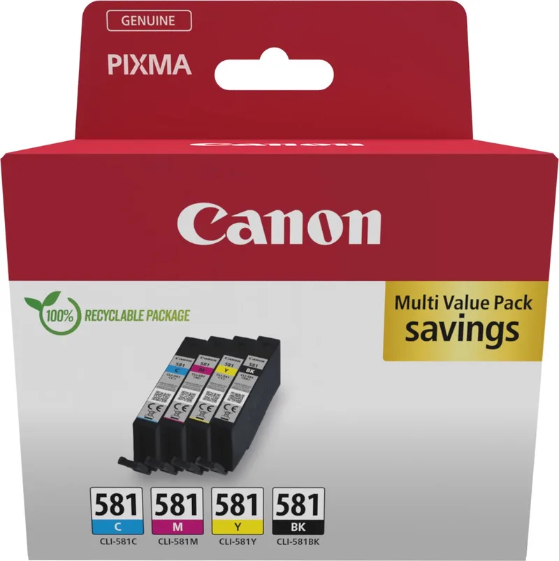 Canon 2103C006 inktcartridge 4 stuk(s) Origineel Cyaan, Magenta, Geel van Canon in Zwart – productfoto