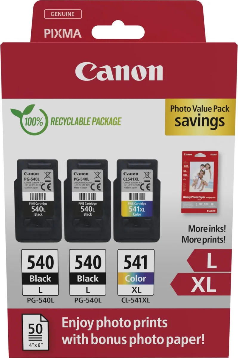 Canon 5224B015 inktcartridge 3 stuk(s) Origineel Zwart, Cyaan, Magenta, Geel de Canon en Noir, Cyaan, Magenta, Jaune – photo produit