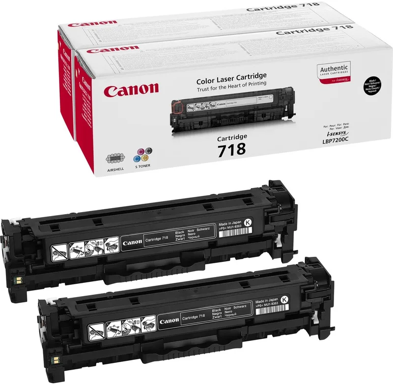 Canon 718 Tonercartridge - 2 stuks von Canon in Schwarz – Produktfoto