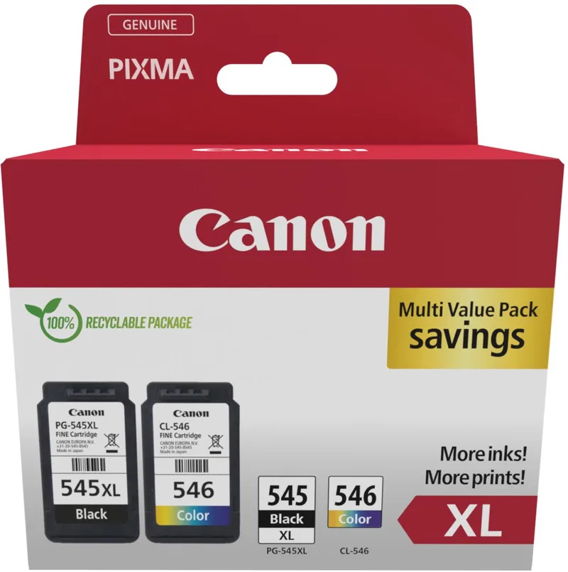 Canon 8286B010 inktcartridge 2 stuk(s) Origineel Hoog (XL) rendement Zwart, Cyaan, Magenta, Geel by Canon in Black, Cyaan, Magenta, Yellow – product photo